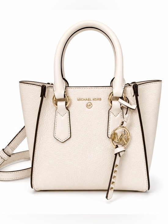 Michael Kors Handbags - Michael Kors Kris Small Pebbled Leather Satchel Crossbody Bag in Light Cream
